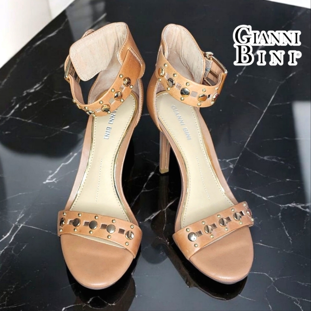 GIANNI BINI Tan Studded Heels - 7